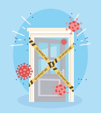 covid 19 coronavirus pandemic, home quarantine protection virusのイラスト素材