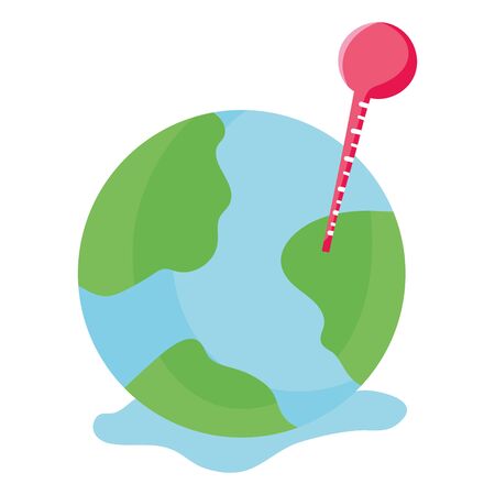 world planet with thermometer covid 19 coronavirus pandemic vector illustrationのイラスト素材