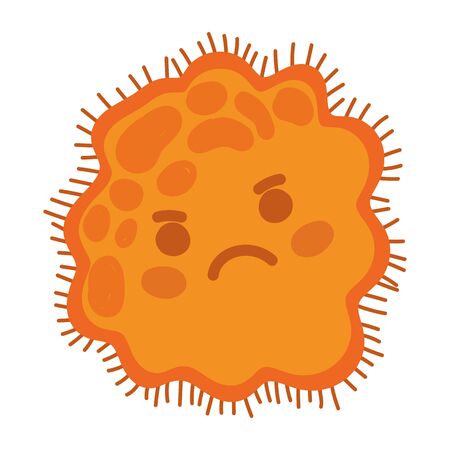 covid 19 coronavirus pandemic virus cartoon danger icon vector illustrationのイラスト素材