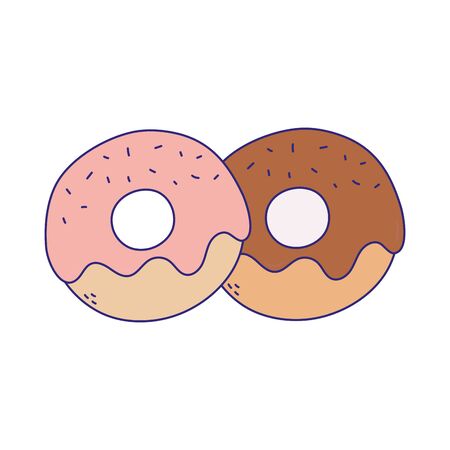sweet donuts with sprinkles candy confectionery isolated icon vector illustrationのイラスト素材