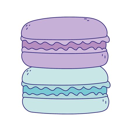 macaroons sweet confectionery isolated iconのイラスト素材