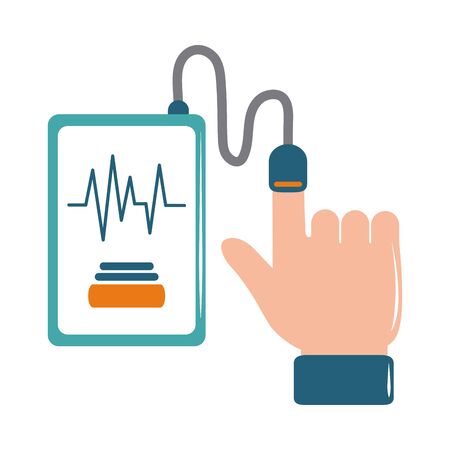 online doctor smartphone blood pressure test care flat style iconのイラスト素材