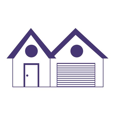 house garage property real estate isolated icon line styleのイラスト素材