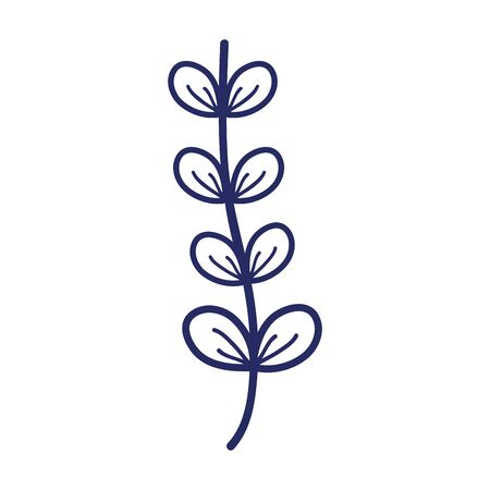 branch leaves foliage cartoon isolated icon design line styleのイラスト素材