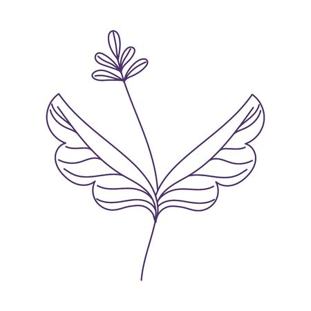 leaves decorative nature botanical greenery isolated design vector illustration line styleのイラスト素材