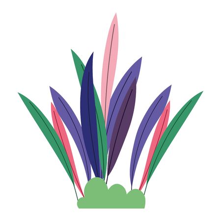 leaves bush foliage nature botanical isolated icon design vector illustrationのイラスト素材