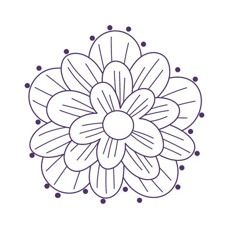 flower petals natural decoration isolated icon on white background line styleのイラスト素材