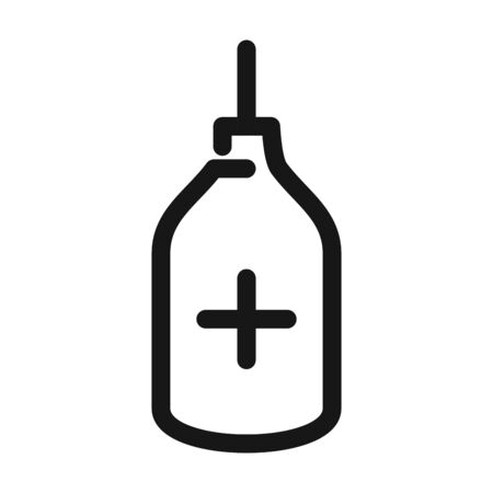 medicine bottle drug medical and health care vector illustration line style iconのイラスト素材