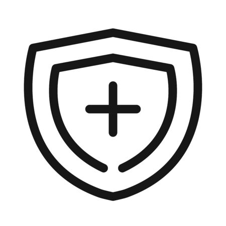 shield protection medical and health care vector illustration line style iconのイラスト素材