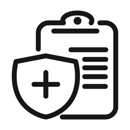 report medical shield protection and health care line style iconのイラスト素材