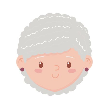 Grandmother head design, Elder old person grandparents family senior and people theme Vector illustrationのイラスト素材