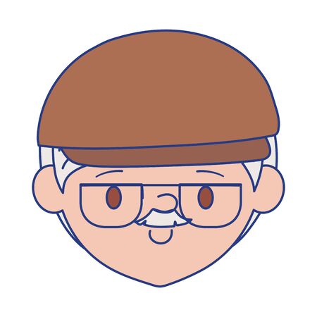 Isolated grandfather head with glasses vector designのイラスト素材