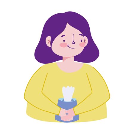 Woman with tissues box vector designのイラスト素材
