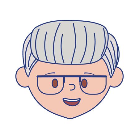 Isolated grandfather head with glasses vector designのイラスト素材