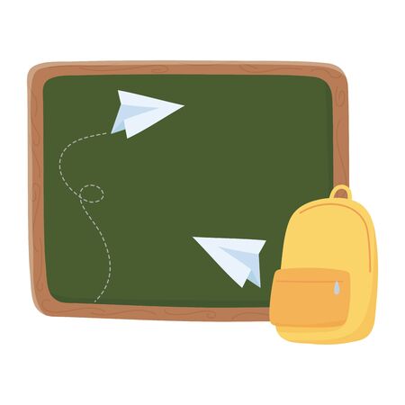 Isolated school bag and board vector designのイラスト素材