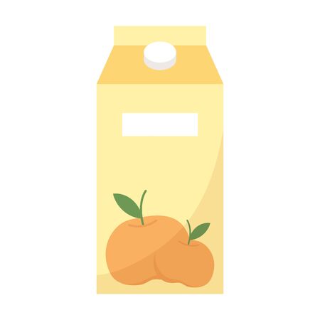 Isolated orange juice box vector designのイラスト素材
