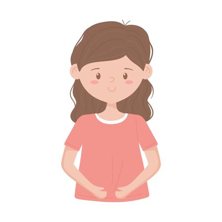 young woman cartoon character isolated icon on white backgroundのイラスト素材