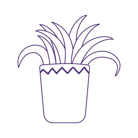 potted plant decoration isolated icon white background line styleのイラスト素材