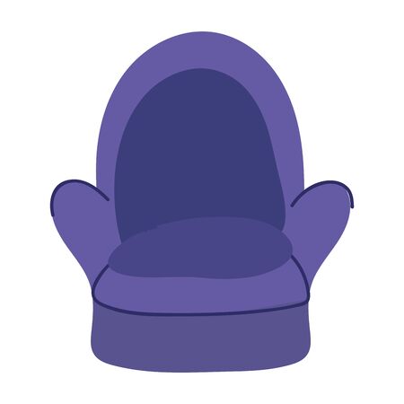 purple chair comfort furniture isolated icon on white backgroundのイラスト素材