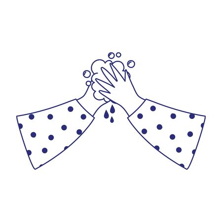 covid 19 coronavirus, prevention wash your hands, isolated iconのイラスト素材