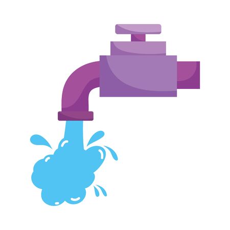 faucet water cleaning hygiene isolated icon white backgroundのイラスト素材