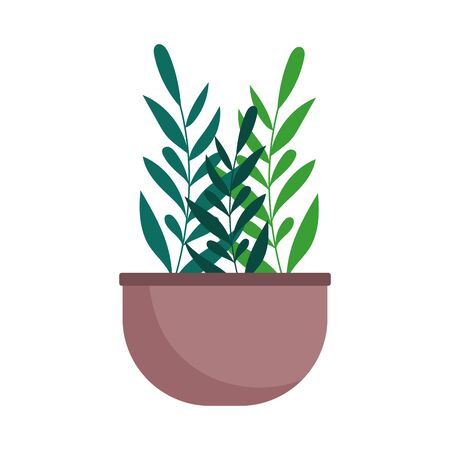 potted plant decoration isolated icon on white backgroundのイラスト素材