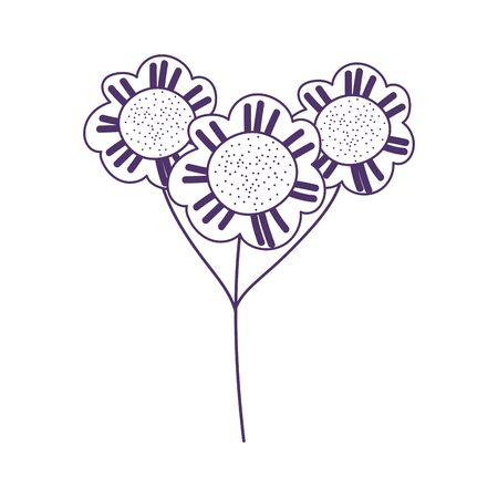 flowers bouquet decoration ornamet nature isolated icon line styleのイラスト素材