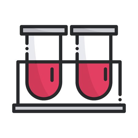 test tube laboratory health care equipment medical vector illustration line and fill iconの写真素材
