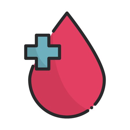 donation blood charity health care medical line and fill iconの写真素材