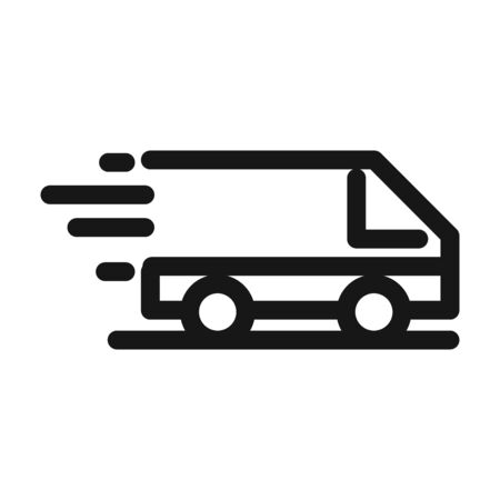 delivery cargo service logistic fast commercial truck vector illustration line style iconの写真素材