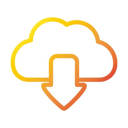 cloud computing download data internet web technology interface gradient style iconの写真素材