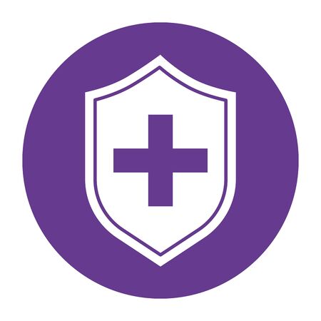 medical shield protection emergency cross symbol isolated icon vector illustrationの写真素材
