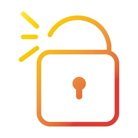 unlock internet web technology interface vector illustration gradient style iconの写真素材