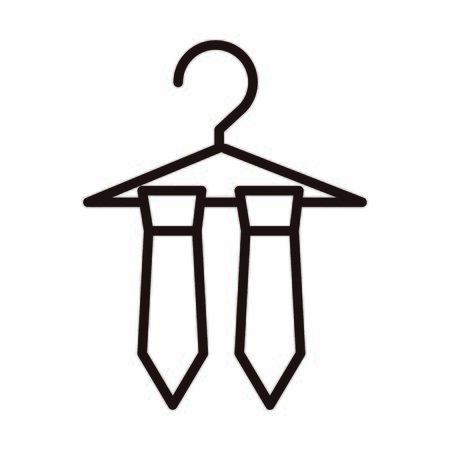 necktie in hanger clothes fashion celebration vector illustration line style iconのイラスト素材