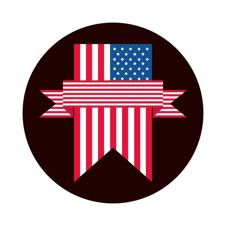 4th of july independence day, american flag pendant vector illustration block and flat style iconのイラスト素材
