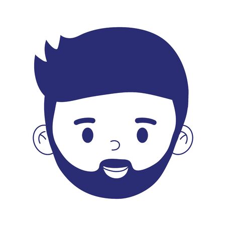 Avatar man cartoon with beard design, Boy male person people human social media and portrait theme Vector illustrationのイラスト素材