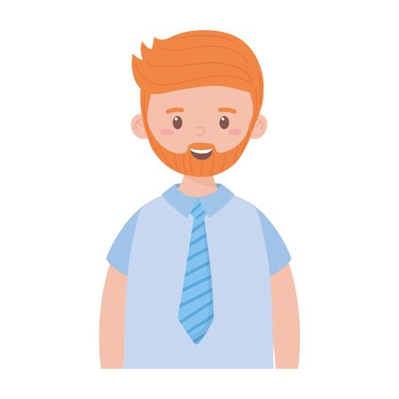 Avatar man cartoon with beard design, Boy male person people human social media and portrait theme Vector illustrationのイラスト素材