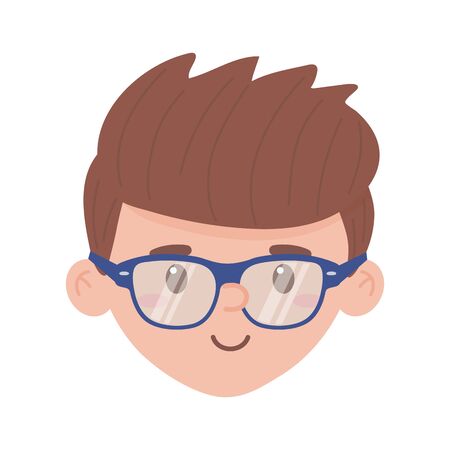 Avatar man cartoon with glasses design, Boy male person people human social media and portrait theme Vector illustrationのイラスト素材