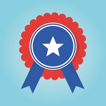 Usa star seal stamp with ribbon design, United states independence day and national theme Vector illustrationのイラスト素材