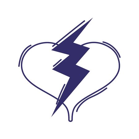 heart love power thunderbolt design isolated icon vector illustrationのイラスト素材