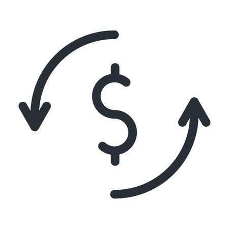 dollar with repeat arrows line style icon of money financial banking commerce and market theme Vector illustrationのイラスト素材