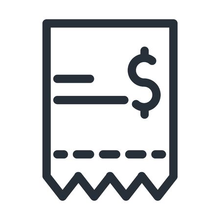 dollar inside receipt paper line style icon of money financial banking commerce and market theme Vector illustrationのイラスト素材