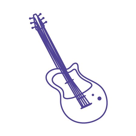 electric guitar musical instrument strings isolated icon designのイラスト素材