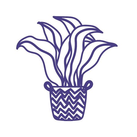 potted plant decoration interior gardening isolated icon design vector illustrationのイラスト素材