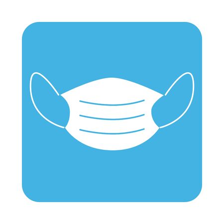 covid 19 coronavirus prevention protective medical mask block style iconのイラスト素材