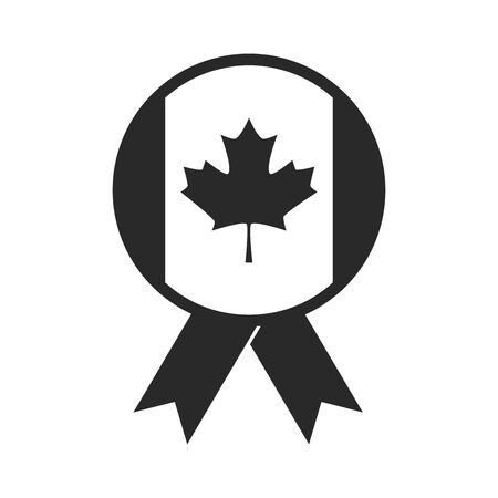 canada day, canadian flag maple leaf clothespin silhouette style iconのイラスト素材