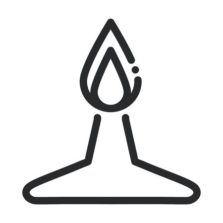 bunsen burner chemical laboratory science and research line style iconのイラスト素材