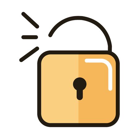 unlock internet web technology interface line and fill style iconのイラスト素材
