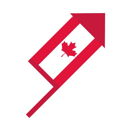 canada day, fireworks rocket celebration party national vector illustration flat style iconのイラスト素材