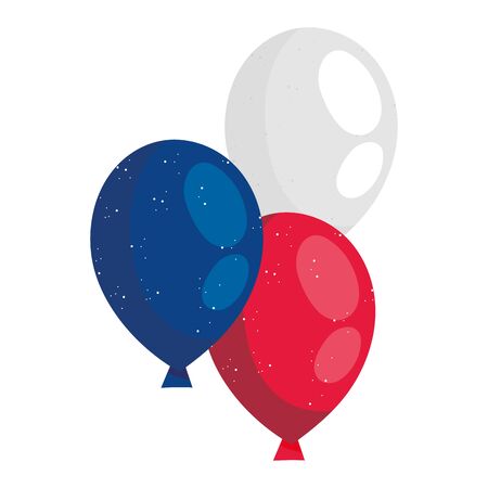 Blue white and red balloons design, Party celebration entertainment holiday fun birthday decoration and joy theme Vector illustrationのイラスト素材